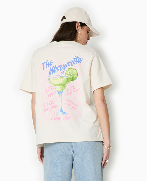 T-shirt oversize print MARGARITA blanc - Pimkie