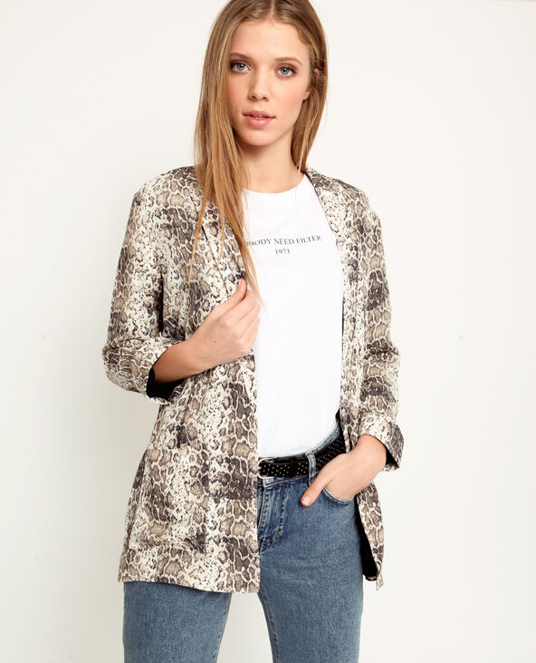 Blazer fluide python doré - Pimkie