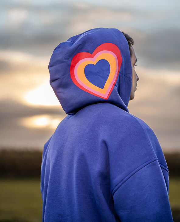 Sweat à capuche imprimé vagues multicolores violet - Pimkie