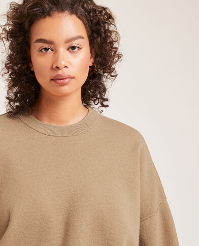 Pull large en maille marron - Pimkie