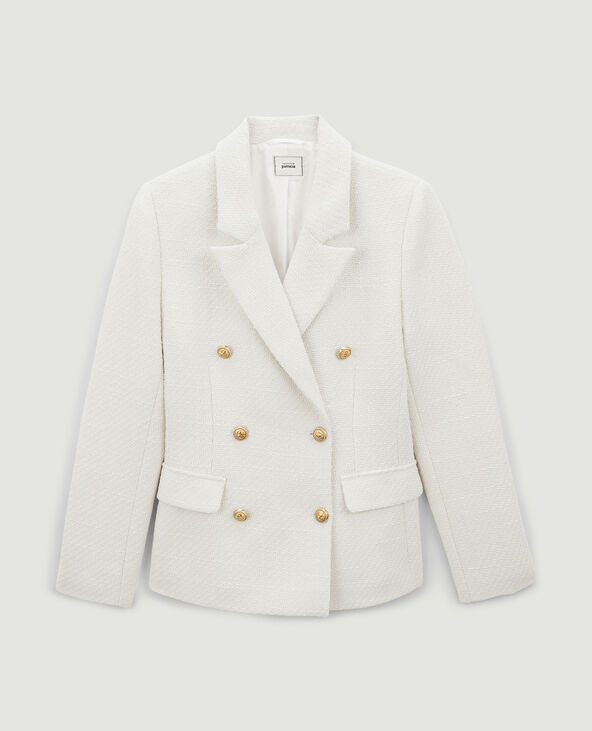 Veste cintrée en tweed blanc - Pimkie