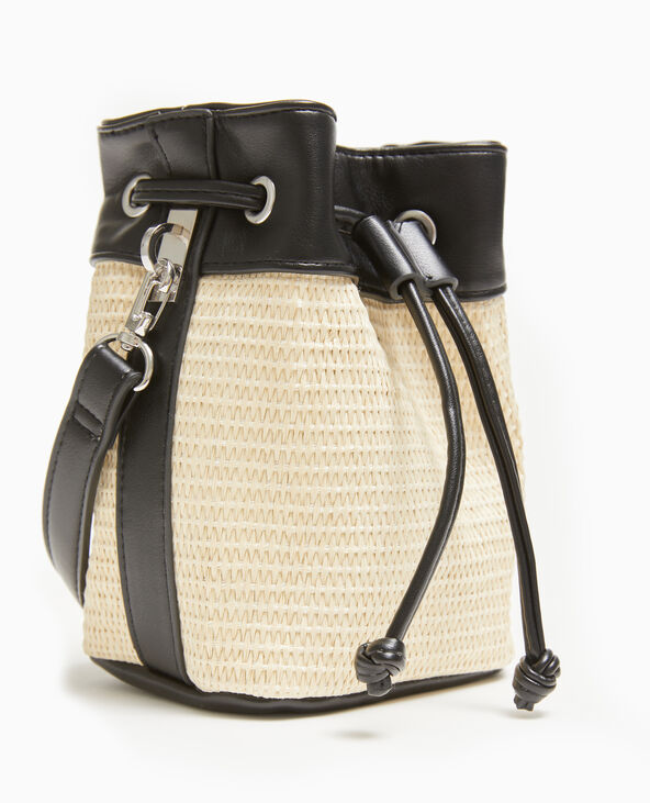 Mini sac seau bi-matière beige - Pimkie