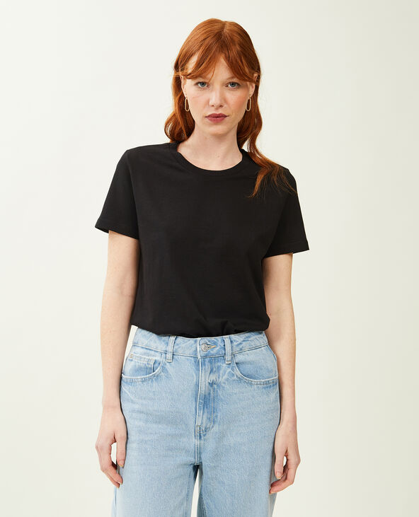 T-shirt basique col rond noir - Pimkie