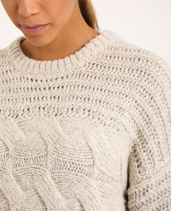 Gros pull torsadé beige - Pimkie