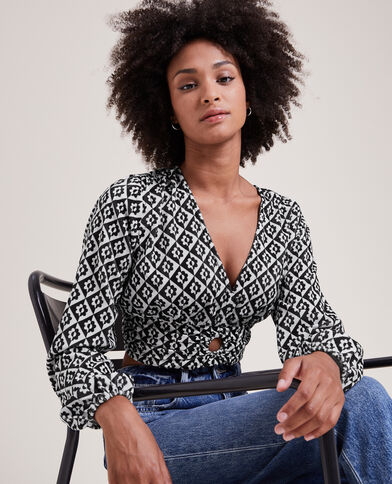 Top court velours ras noir - Pimkie