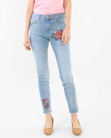 Jean slim imprimé fleuri Jean stoned - Pimkie