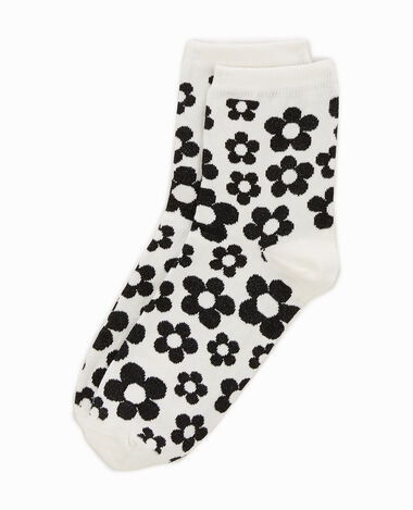 Paire de chaussettes motif fleurs écru - Pimkie