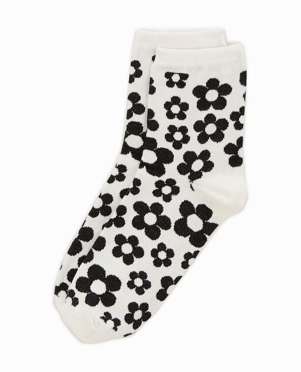 Paire de chaussettes motif fleurs écru - Pimkie