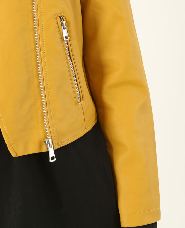Veste simili cuir 2025 jaune