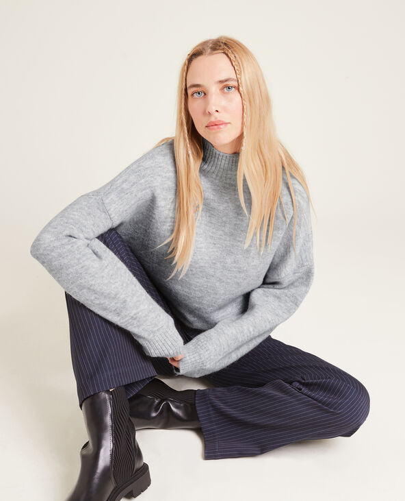 Pull col montant gris chiné - Pimkie