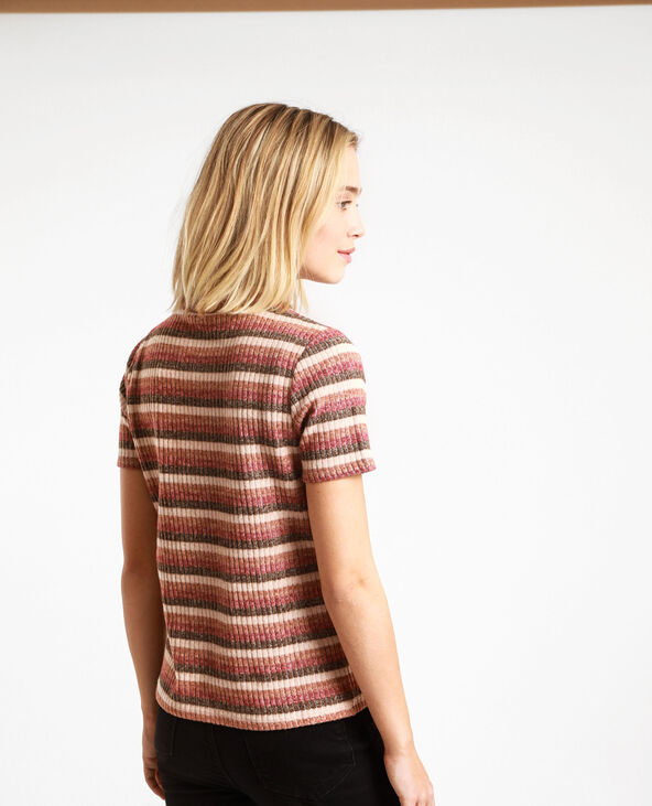T-shirt rayé marron - Pimkie