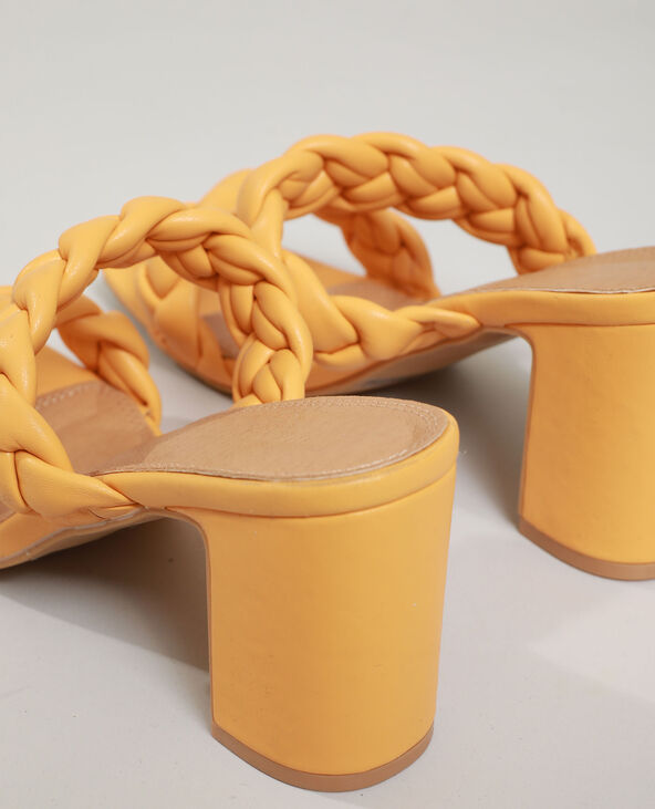 Mules à talons tressées orange - Pimkie