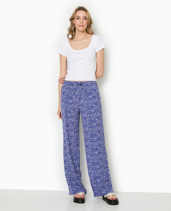 Pantalon large et fluide bleu électrique - Pimkie