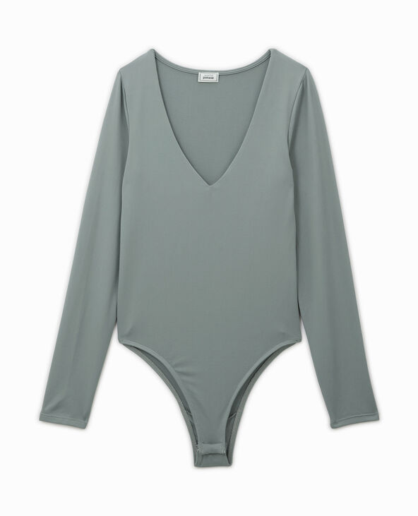 Body manches longues en matière gainante gris - Pimkie