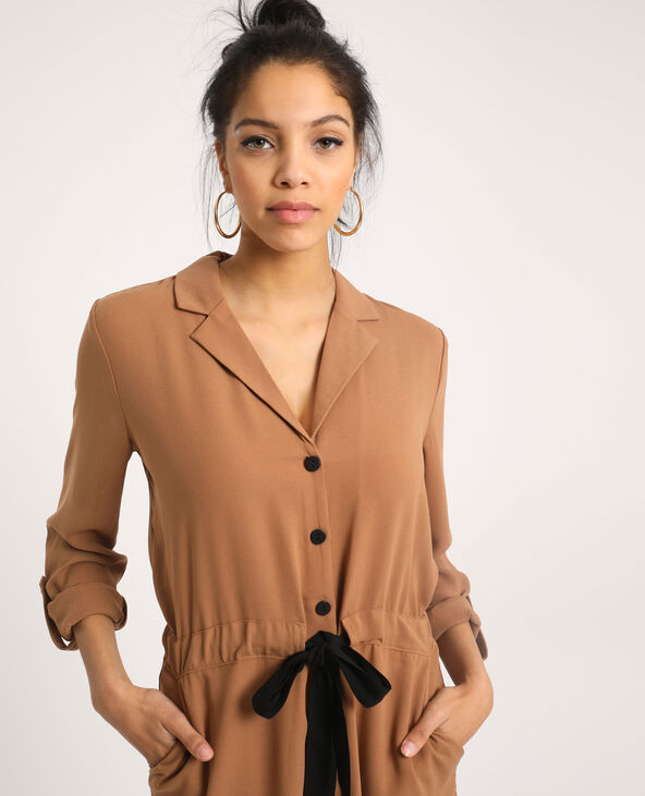 Robe ceinturée taupe - Pimkie