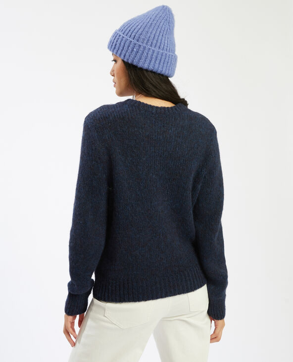 Pull boutonné à l'épaule bleu marine - Pimkie