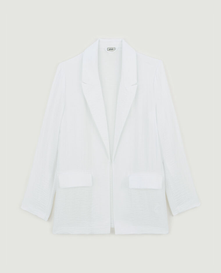 Veste blazer effet lin blanc - Pimkie
