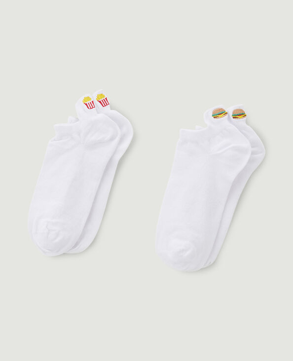 Lot de 2 paires de socquettes blanc - Pimkie