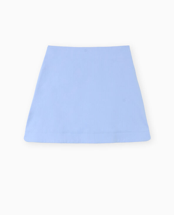 Jupe courte trapèze avec fentes arrondies bleu - Pimkie