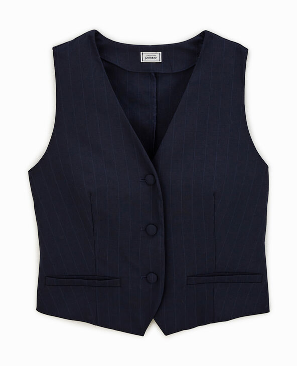 Gilet de barman avec rayures banquier bleu marine - Pimkie