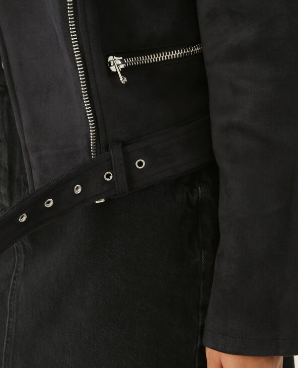 Veste col fausse fourrure noir - Pimkie