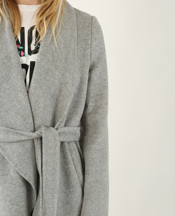 Manteau long gris chiné - Pimkie