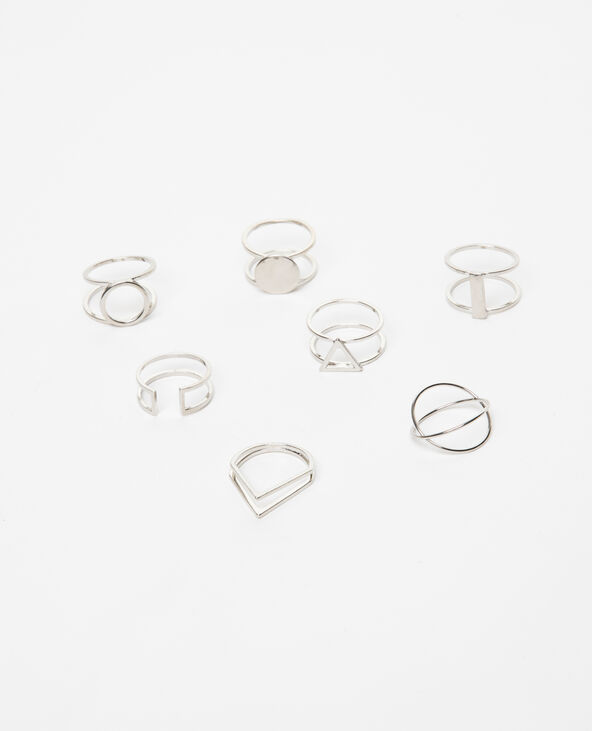 Lot de 7 bagues argenté - Pimkie