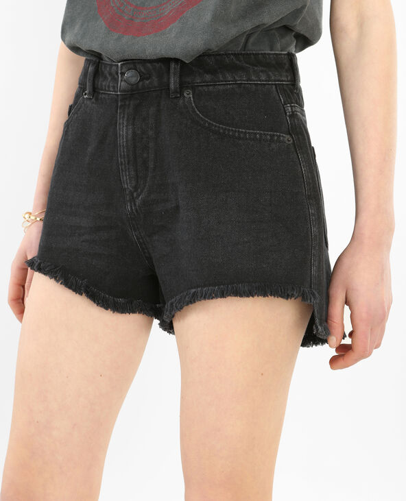 Short denim effiloché noir - Pimkie