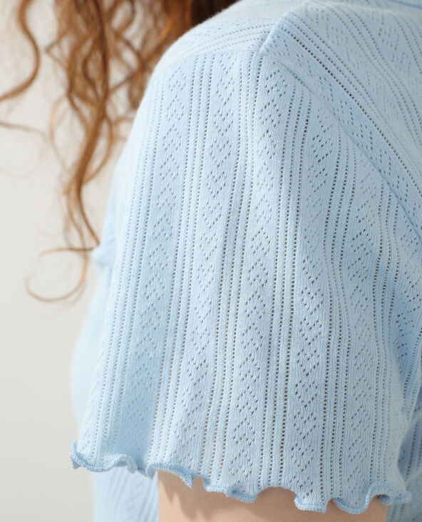 Gilet ajouré bleu clair - Pimkie