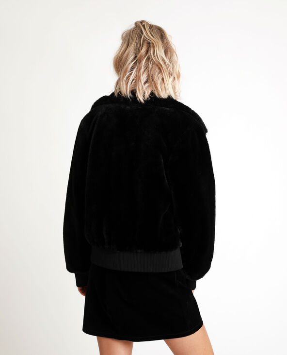 Veste bomber en fausse fourrure noir - Pimkie