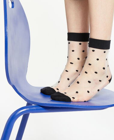 Chaussettes transparentes à pois blanc - Pimkie