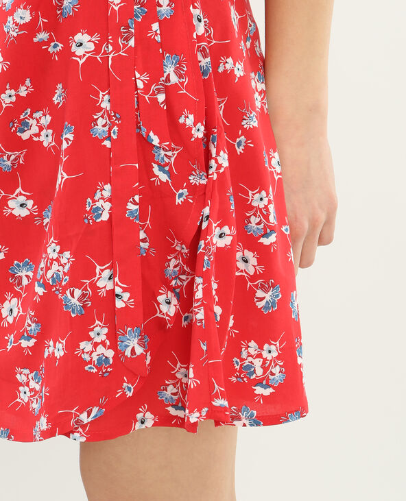 Robe portefeuille volantée rouge - Pimkie