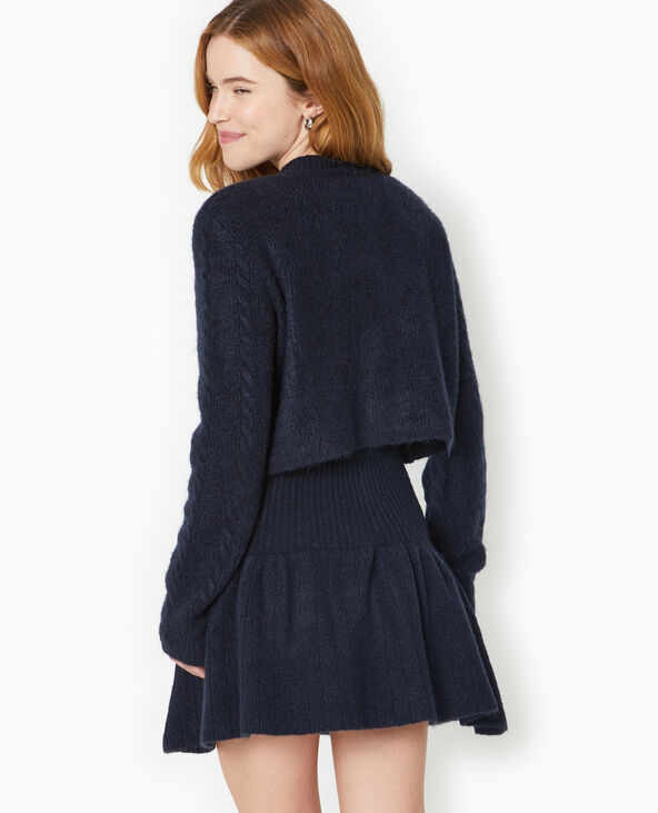 Gilet court en maille avec boutons dorés blanc - Pimkie