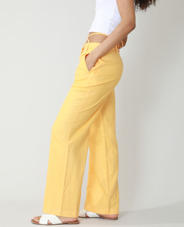 Pantalon wide leg high waist orange - Pimkie