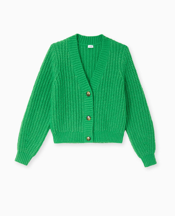 Gilet grosses mailles vert - Pimkie