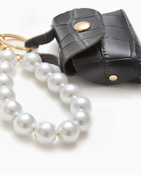 Bijou de sac avec perles et mini-sac noir - Pimkie