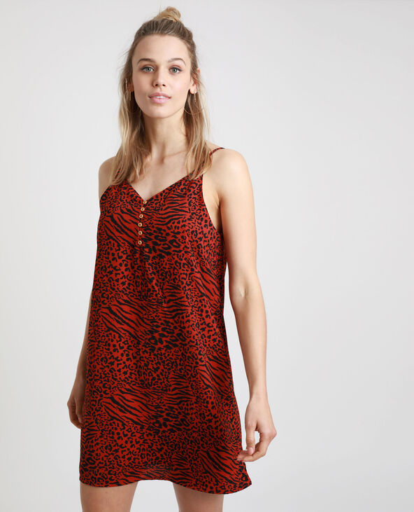 Robe imprimé léopard bordeaux - Pimkie