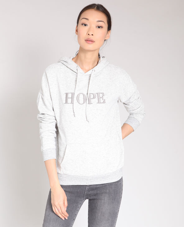 Sweat à capuche gris chiné - Pimkie
