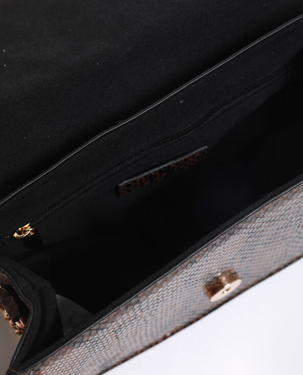 Sac bandoulière python marron - Pimkie