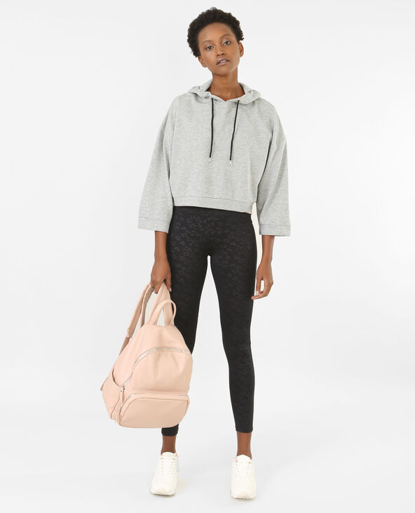 Sweat cropped sport gris chiné - Pimkie