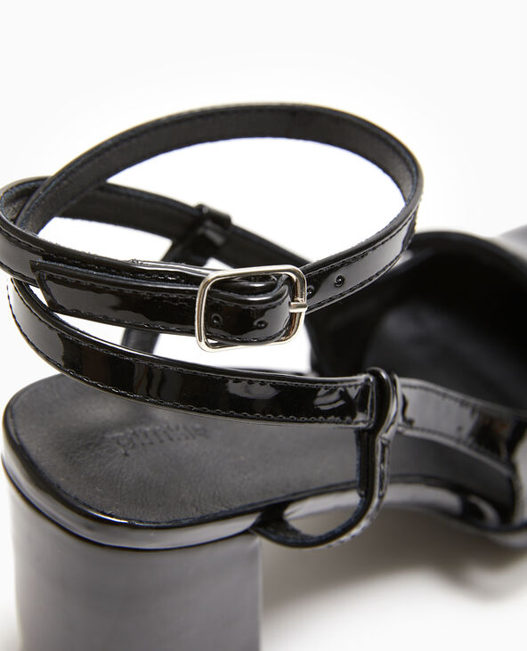 Babies vernies avec talon ouvert noir - Pimkie