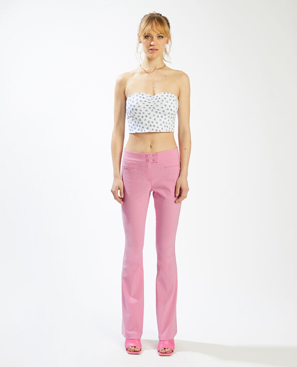 Pantalon taille basse et bas évasés rose - Pimkie