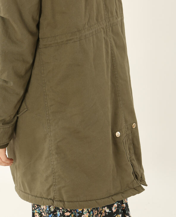 Longue parka à capuche vert kaki - Pimkie