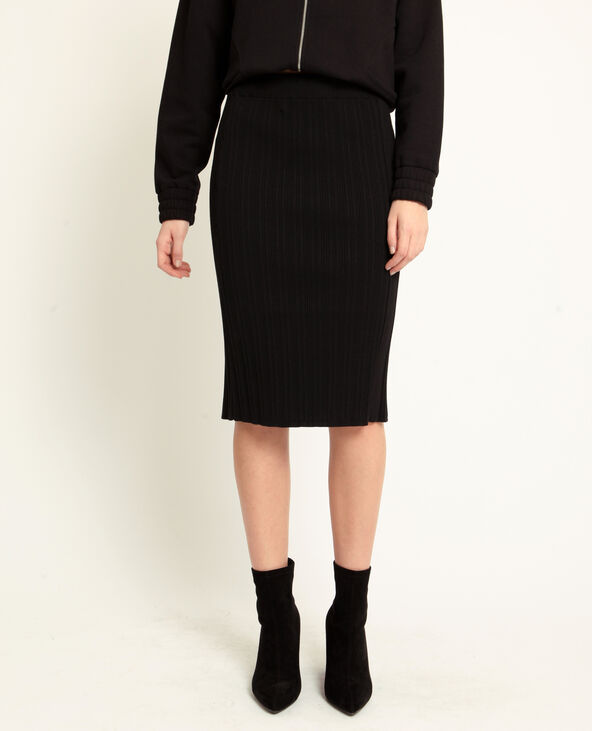 Jupe cotelée noire outlet