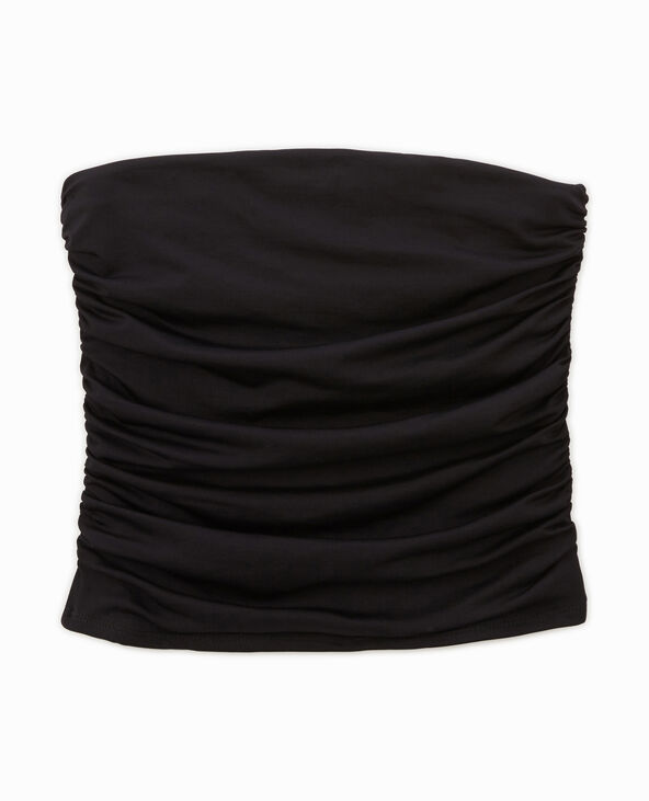 Bustier bandeau avec fronces côtés noir - Pimkie