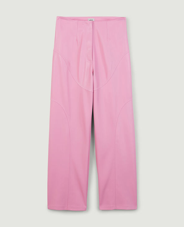Pantalon droit simili cuir rose - Pimkie