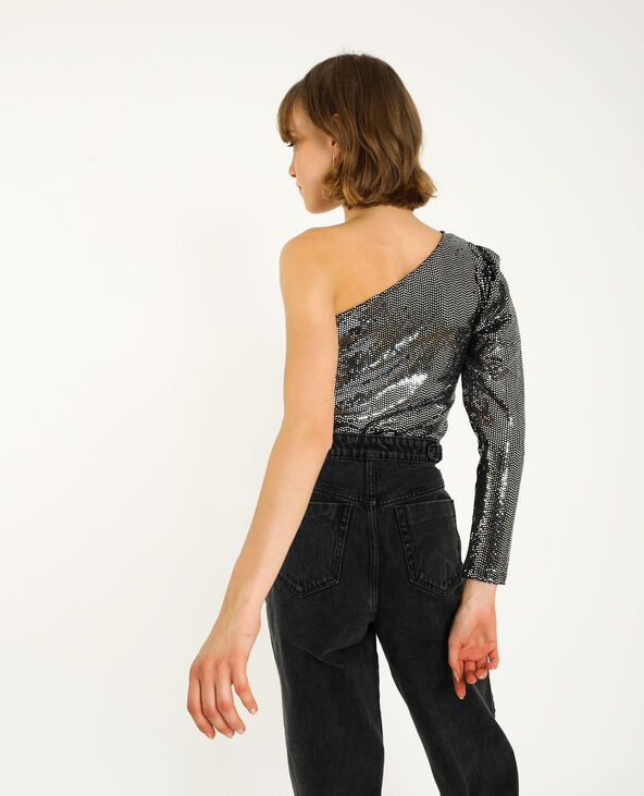 Body asymétrique argenté - Pimkie