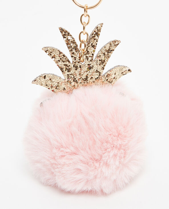 Porte-clés pompon ananas rose clair - Pimkie