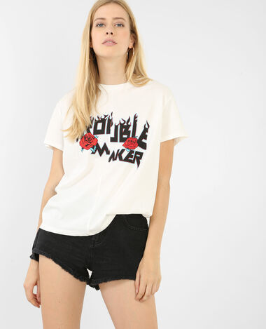 T-shirt imprimé blanc - Pimkie