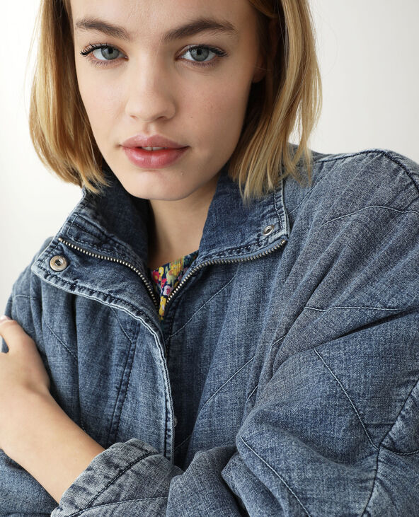 Veste en jean matelassée bleu foncé - Pimkie